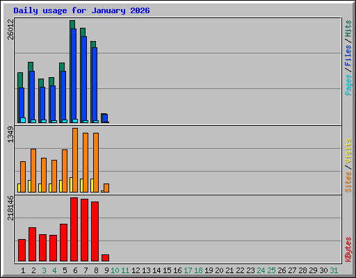 Daily usage for January 2026