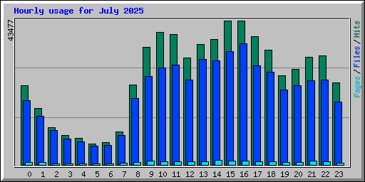Hourly usage for July 2025