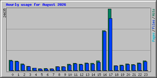 Hourly usage for August 2026